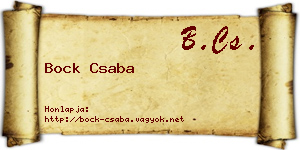 Bock Csaba névjegykártya