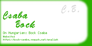 csaba bock business card